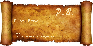 Puhr Bene névjegykártya
